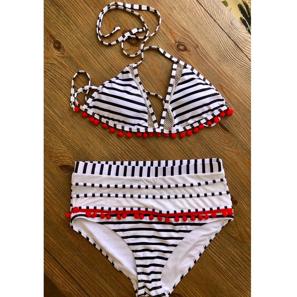 Striped Tassel Bikini